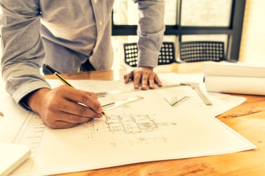mimari proje planı üzerinde çizim mimar engineerin