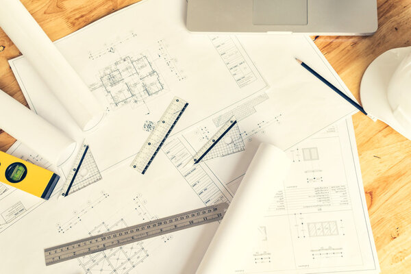 architect desk ,engineering concept, architecture concept