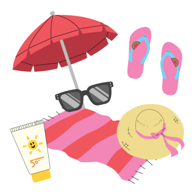 Yaz ögeleri kümesi 3, PNG illüstrasyonu.