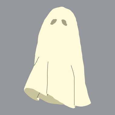 Gri arkaplanda hayalet 3 şirin, vektör illüstrasyonu.