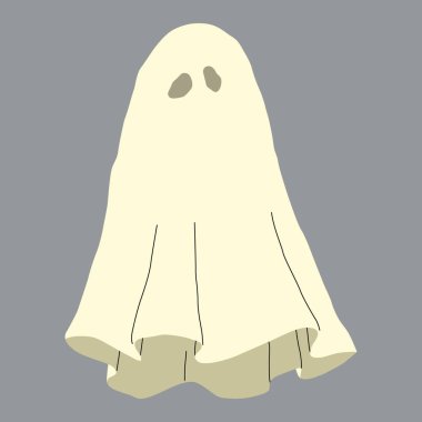 Gri arkaplanda Hayalet 2 şirin, vektör illüstrasyonu.