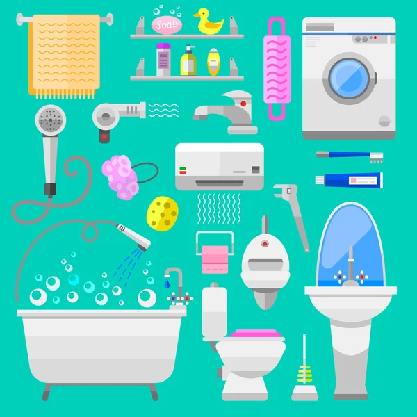 Icônes de salle de bains symboles illustration vectorielle . — Image vectorielle