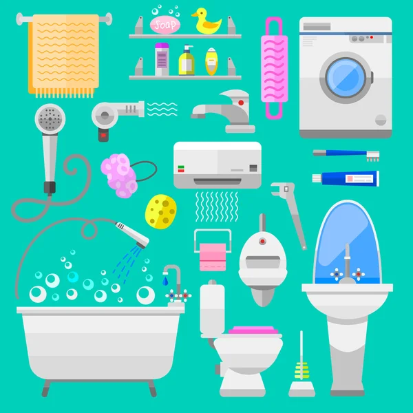 Iconos de baño símbolos vector ilustración . — Archivo Imágenes Vectoriales