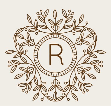 Monogram bage logo vektör