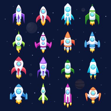 Roket vektör simgeler izole