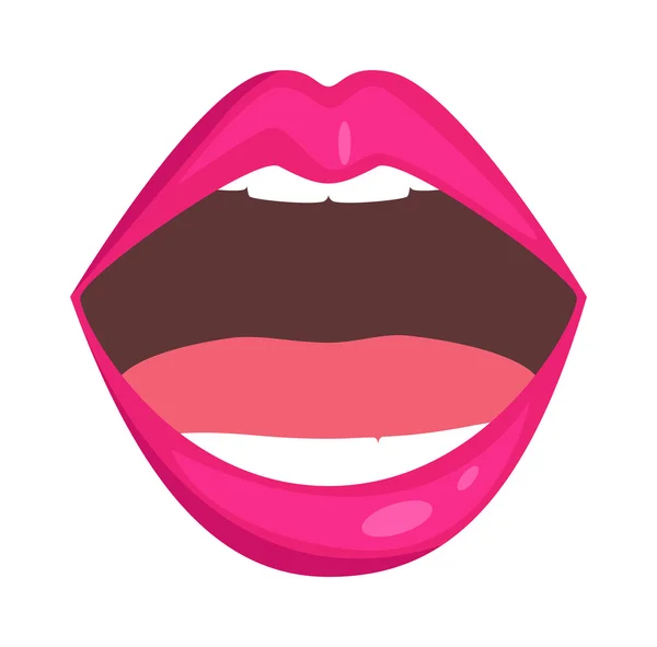 Vrouw lippen geïsoleerde vector — Stockvector