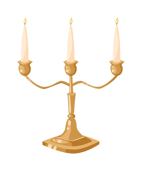 Hořící svíčka plochý vektorový obrázek — Stockový vektor
