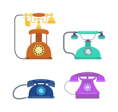 Eski cep telefonu retro vektör çizim.