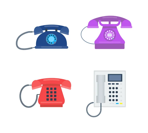 Telephones icons device vector — Stock Vector