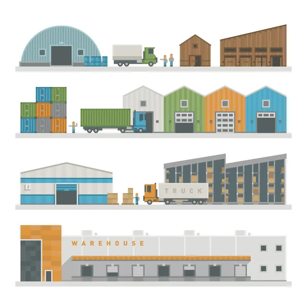 Warehouse logistic buildings — Stock Vector