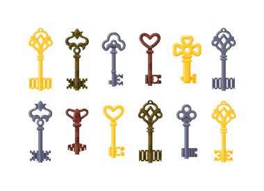 Vintage anahtar vektör izole simgesi