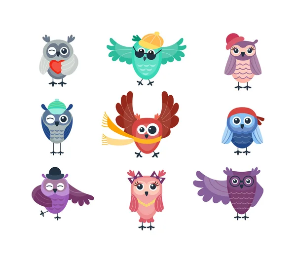 Cartoon owl vektor isolerade — Stock vektor