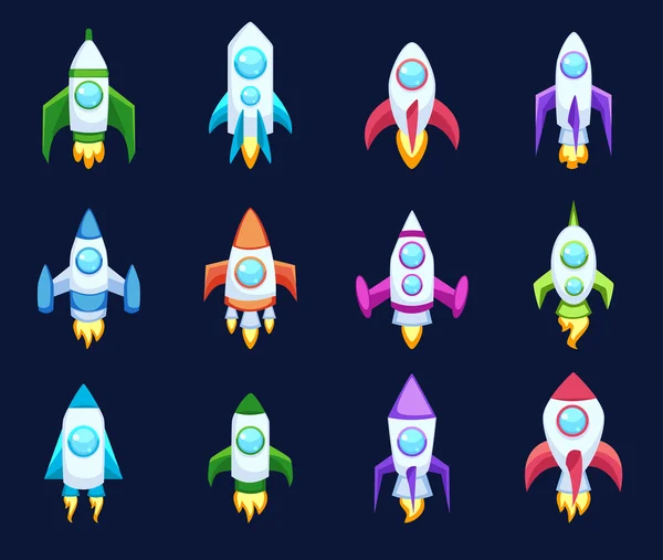 Rocket vector icons isolated — Stock Vector