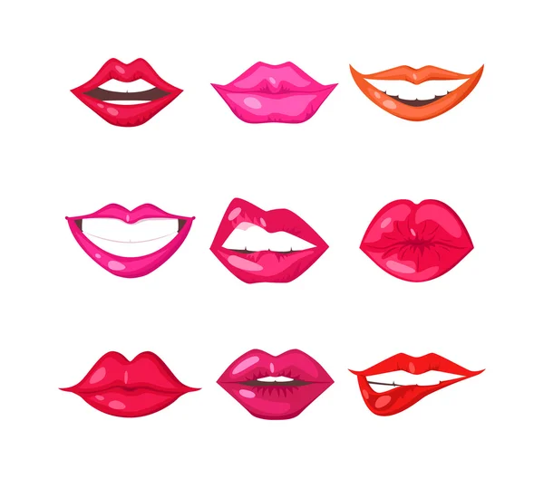 Vrouw lippen geïsoleerde vector — Stockvector