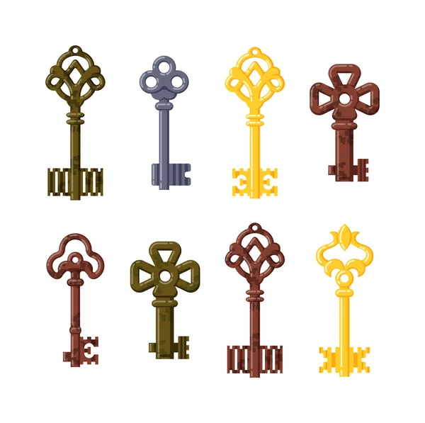 Vintage key vector isolated icon — Stock Vector