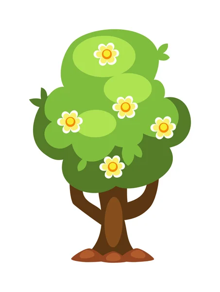 Illustration vectorielle arbre fleur . — Image vectorielle