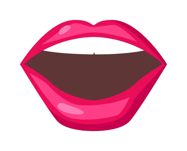 Mujer labios aislado vector — Vector de stock