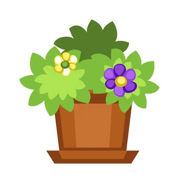 Σπίτι λουλούδια σε γλάστρα — Διανυσματικό Αρχείο