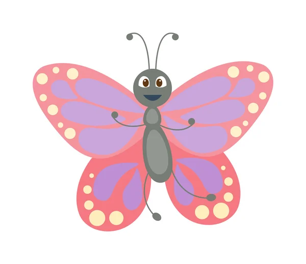 Lindo vector de mariposa aislado en blanco — Vector de stock