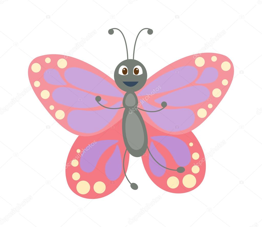 Cute butterfly vector isolated on white Stock Vector by ©VectorShow  118074184, image size:1024x886