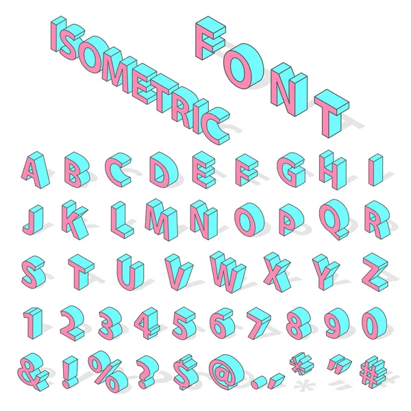 Isometric alphabet font — Stock Vector