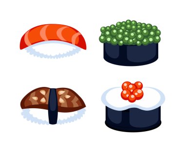 Suşi yemek vektör izole