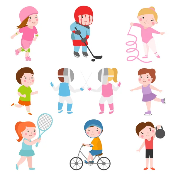 Niños deporte juegos — Archivo Imágenes Vectoriales