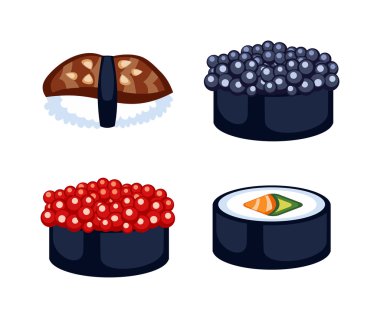 Suşi yemek vektör izole