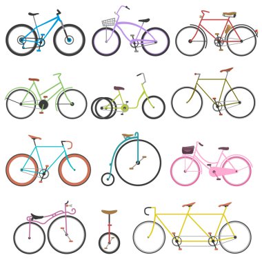 Vintage Bisiklet düz vektör çizim.