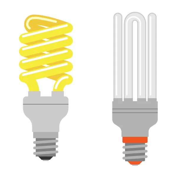 Cartoon lamps light bulb vector illustration. — Stock Vector