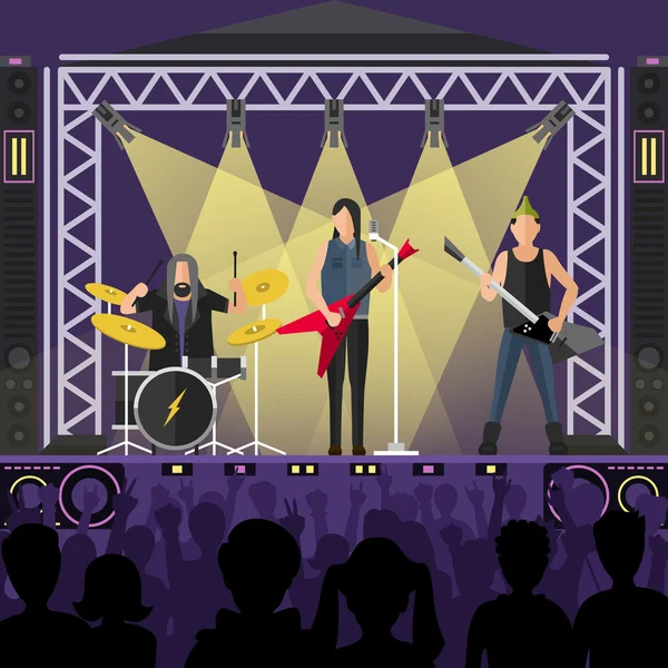 Concierto de grupo pop — Vector de stock