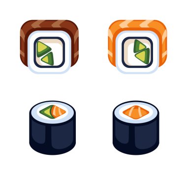 Suşi yemek vektör izole