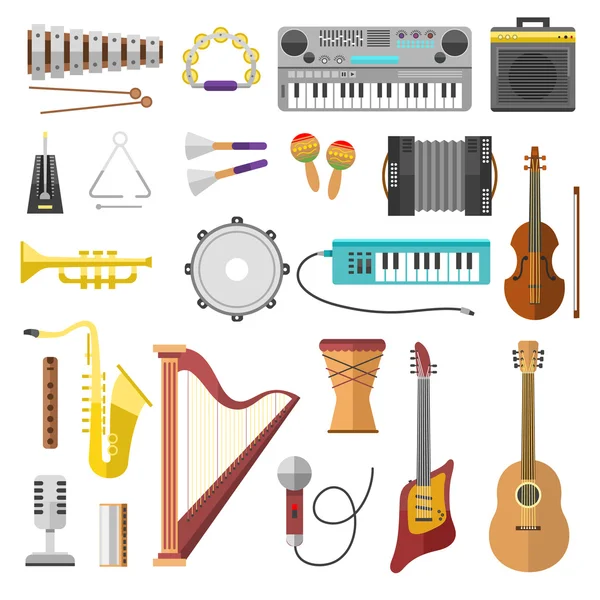 Muziekinstrumenten vector iconen — Stockvector