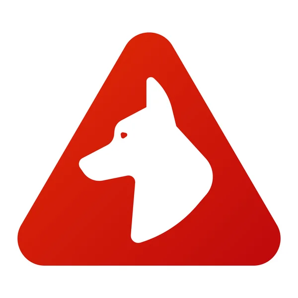 Tehlike köpek uyarı dikkat işareti simgesi — Stok Vektör