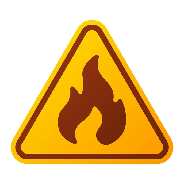 Danger incendie alerte signe d'attention icône — Image vectorielle