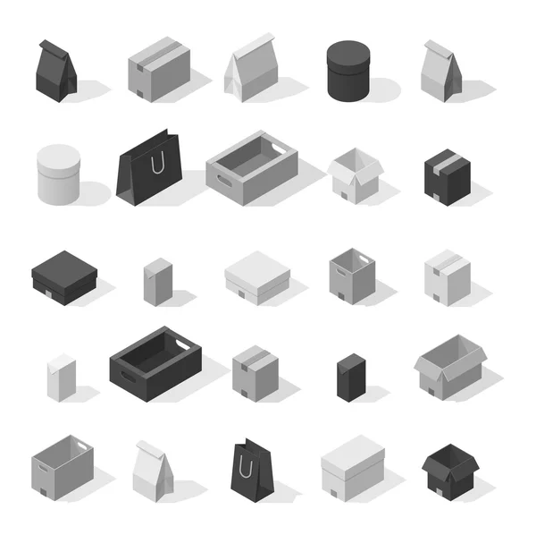 Différentes icônes vectorielles de boîte — Image vectorielle