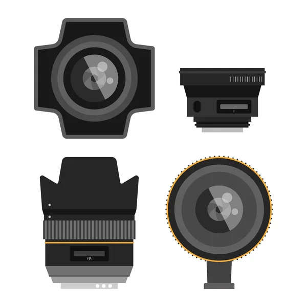 Foto óptica lentes vector conjunto . — Vector de stock