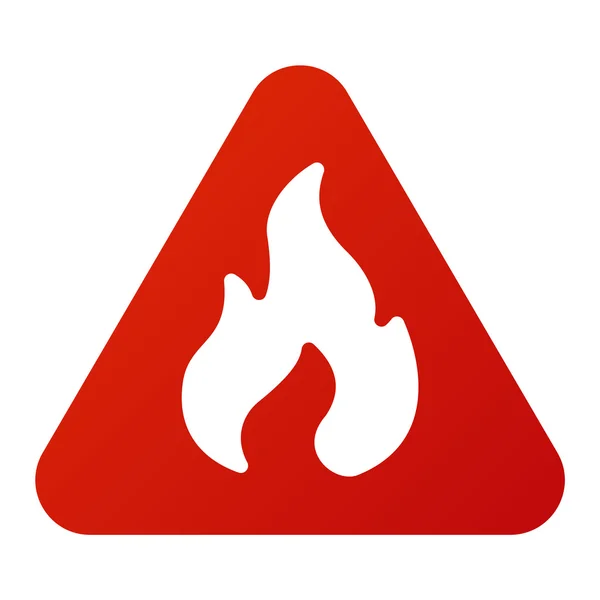 Danger incendie alerte signe d'attention icône — Image vectorielle