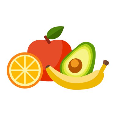 Tropikal meyve vektör set