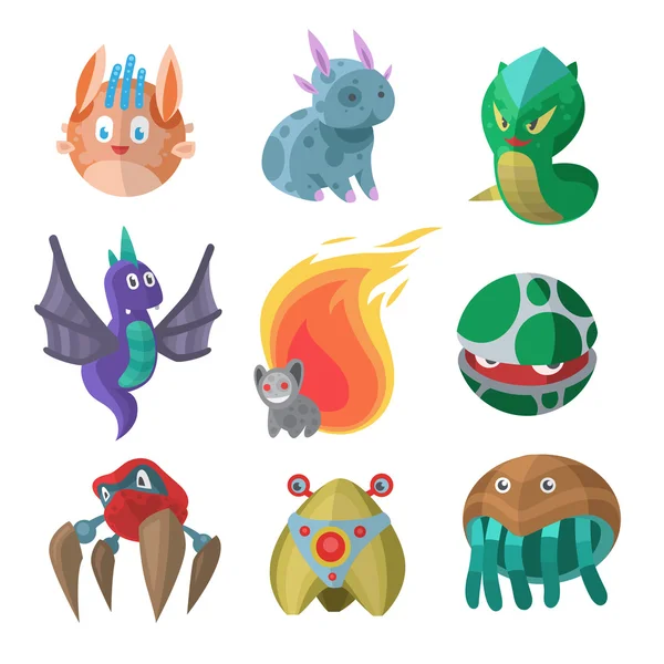 Fantasie monsters vector set — Stockvector