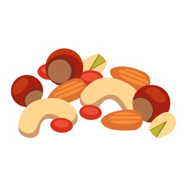 Pile of nuts vector illustration. clipart