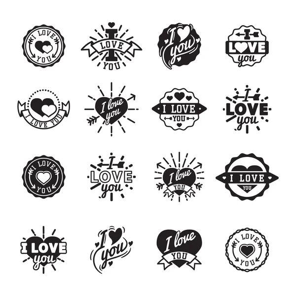 I love You vector logo badges — Stock Vector