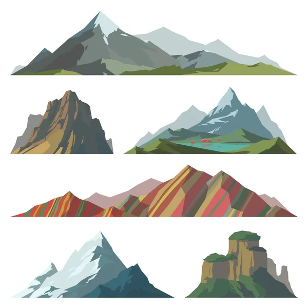 Diferentes ilustraciones vectoriales de montaña — Vector de stock