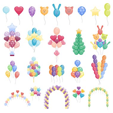 Balonlar vektör seti koleksiyonu