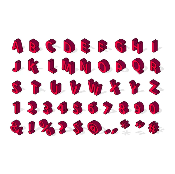 Isometric alphabet font isolated — Stock Vector