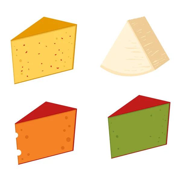 Variétés de fromages illustration vectorielle . — Image vectorielle