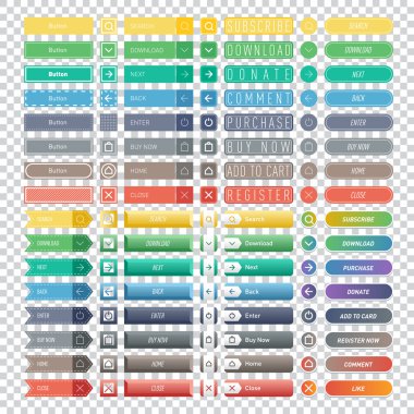 Web düğmeleri simgeler vektör.