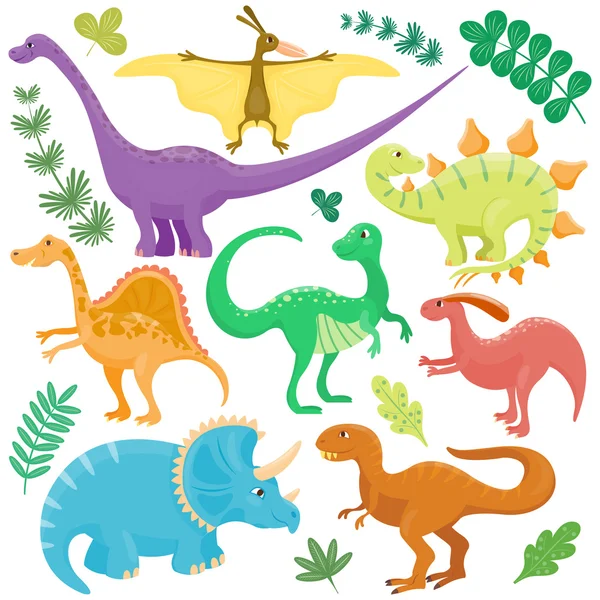 Karikatür dinozorlar vektör illüstrasyon. — Stok Vektör