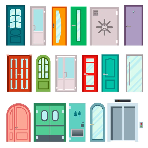 Puertas aisladas vector ilustración . — Vector de stock