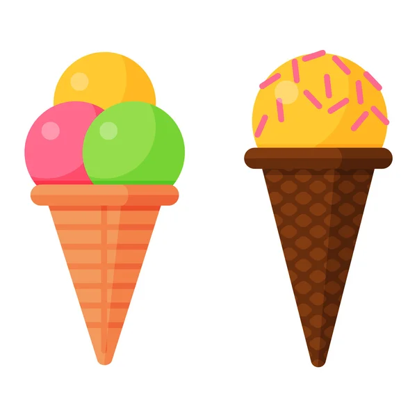Набор икон мороженого — стоковый вектор